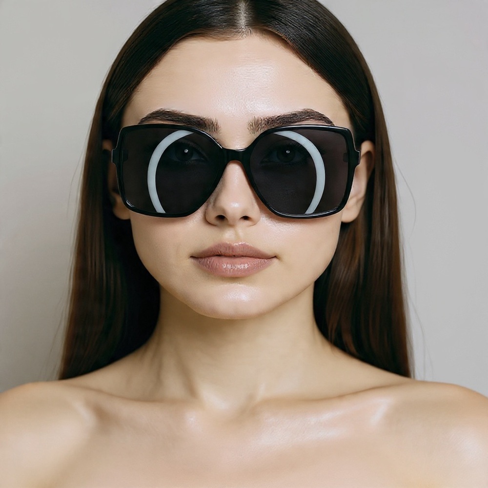 NWT Oversized Thick Frame Dark Shade Glasses - Black
